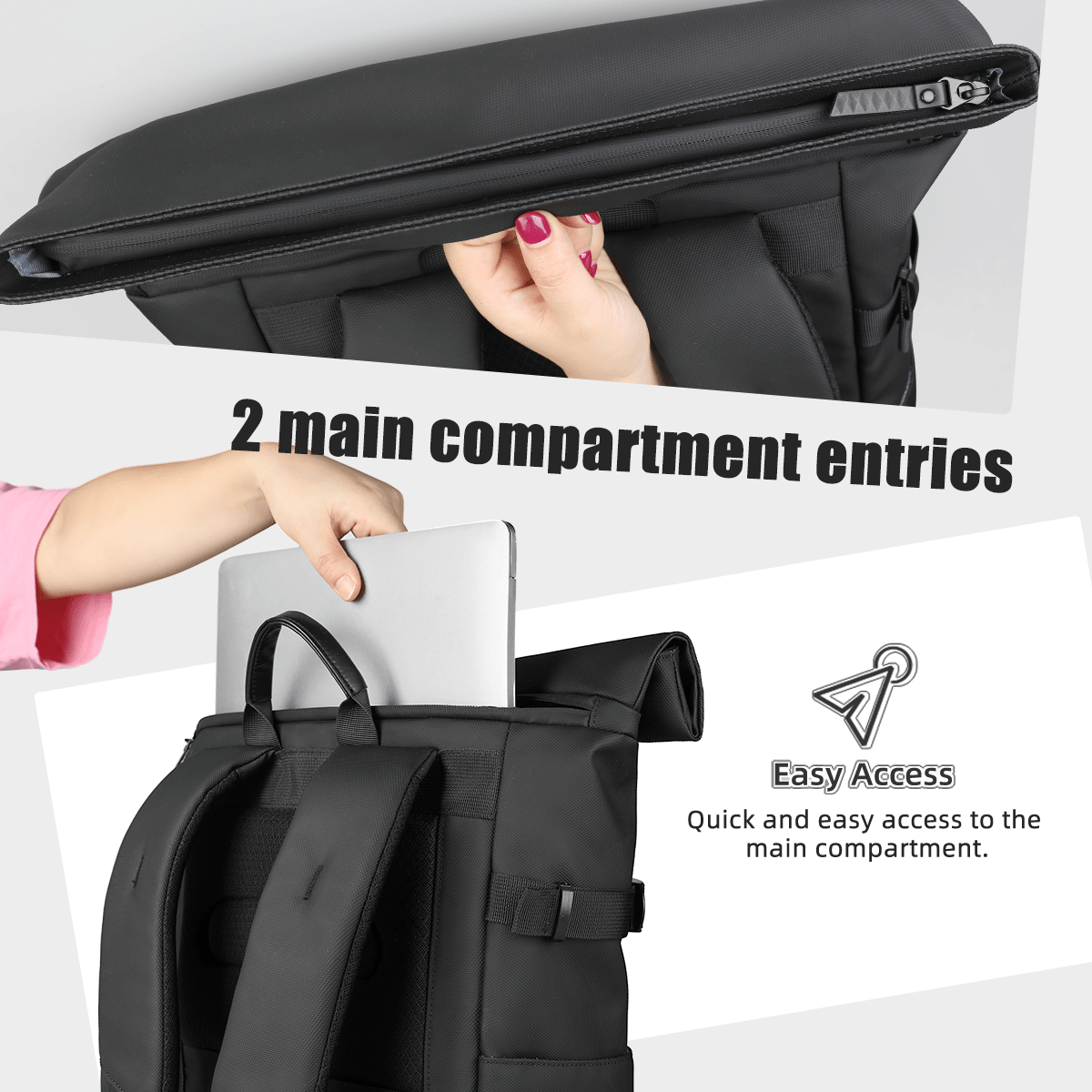 BowLift | Expandable outdoor backpack with large volume & laptop compartment