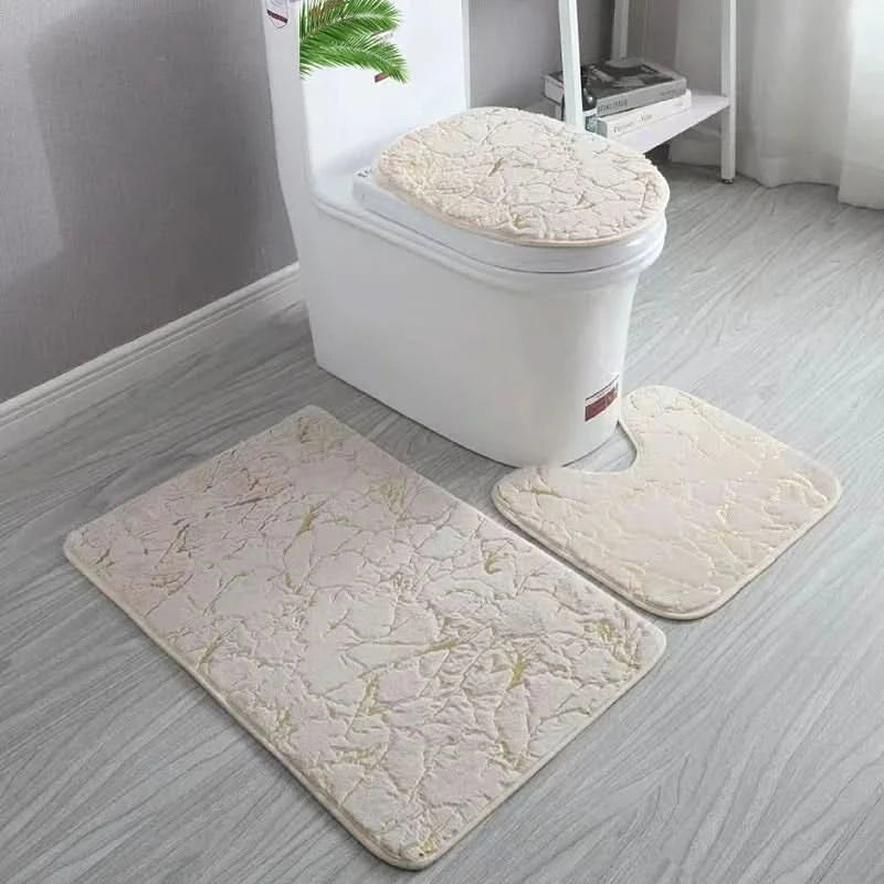 BowLift | Gold Toilet Seat Cover and Bathroom Mat Set Non-Slip