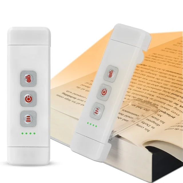 BowLift | Clip-on book light, USB rechargeable reading light with timer, portable LED bookmark light for bedside & desk
