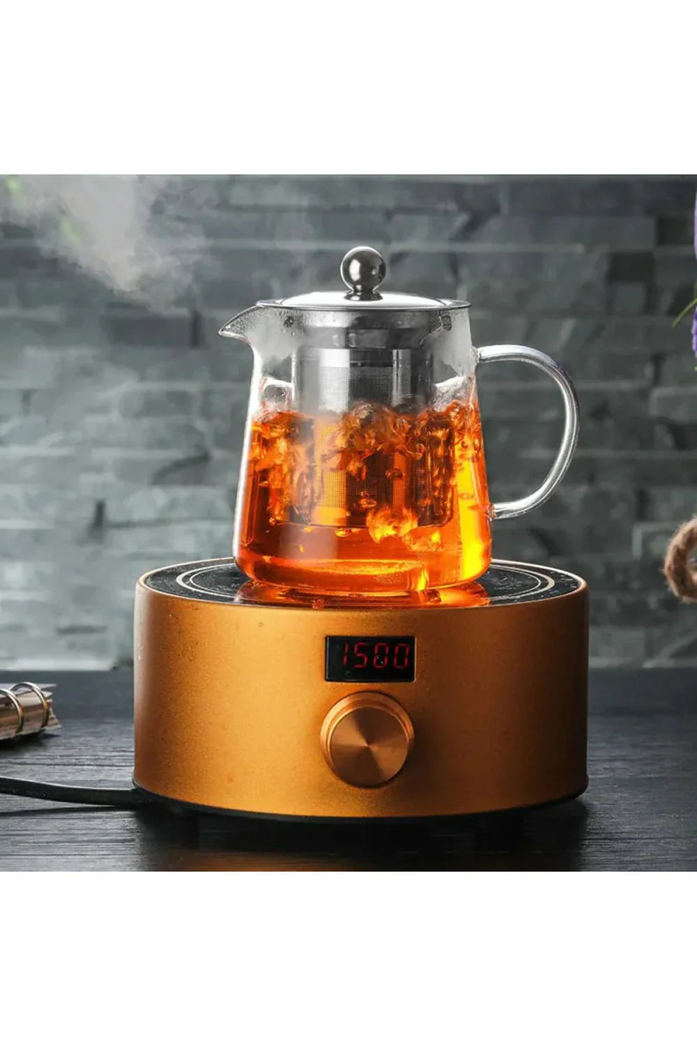 BowLift | Stainless Steel Infuser Glass Teapot