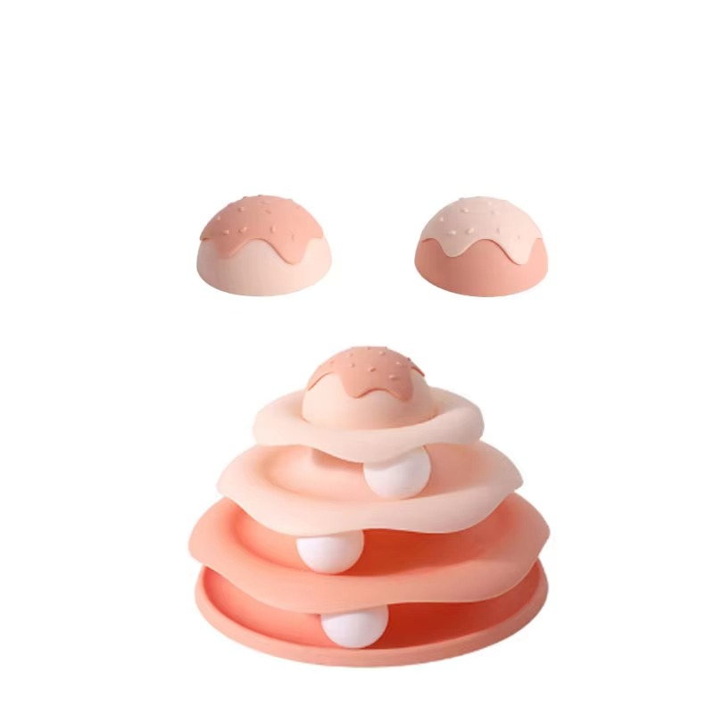 BowLift | Interactive Cat Tower Toy with Roller Balls, Multi-Level Puzzle Track for Kittens and Cats