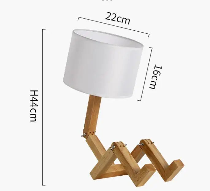BowLift | Playful Robot Table Lamp - made of Sustainable Wood for Creative Spaces