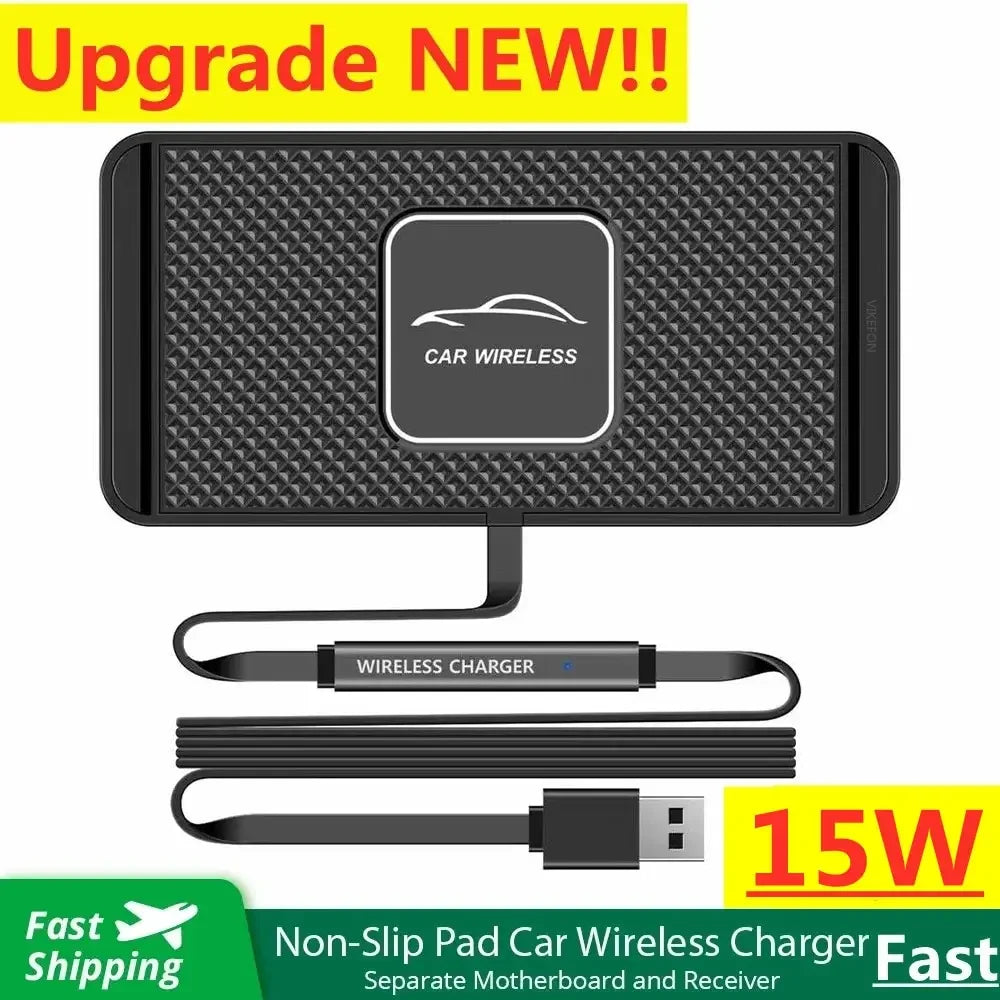BowLift | Enervia Wireless Charging Pad | 15W Fast Charging | Non-Slip & Ultra-Slim | For Car & Home