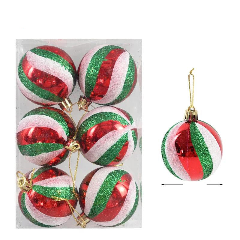 BowLift | Glass Christmas Ornaments Pattern Set of 6 Balls for the Tree