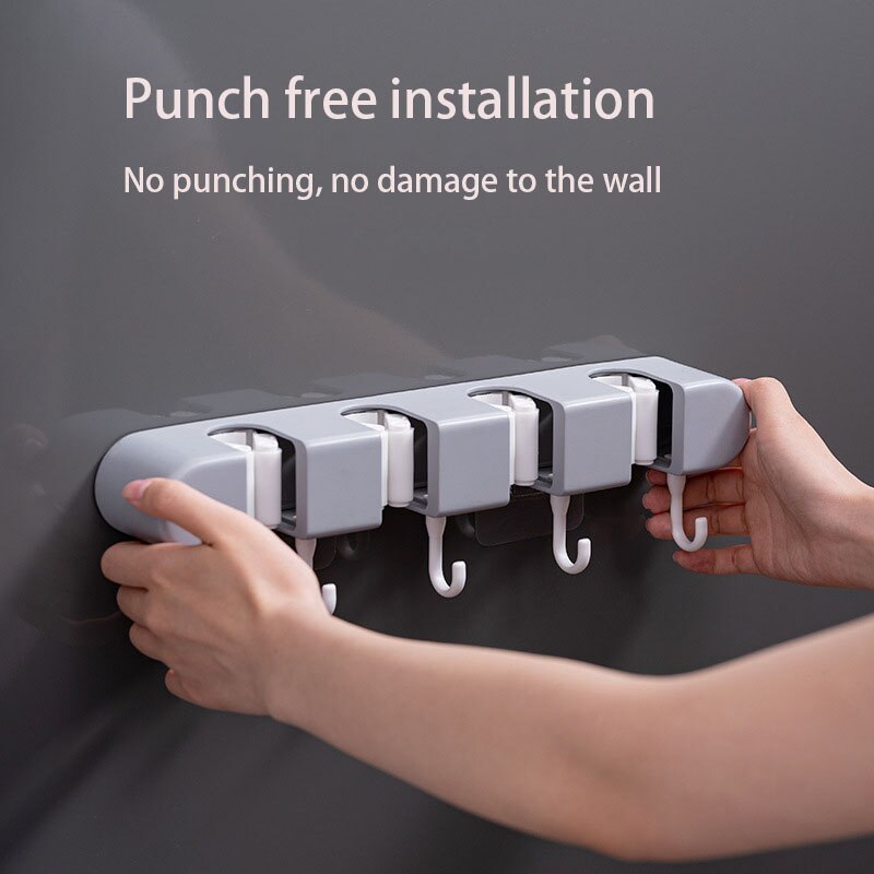 BowLift | Ultra Clean Wall-Mounted Mop Storage Hook