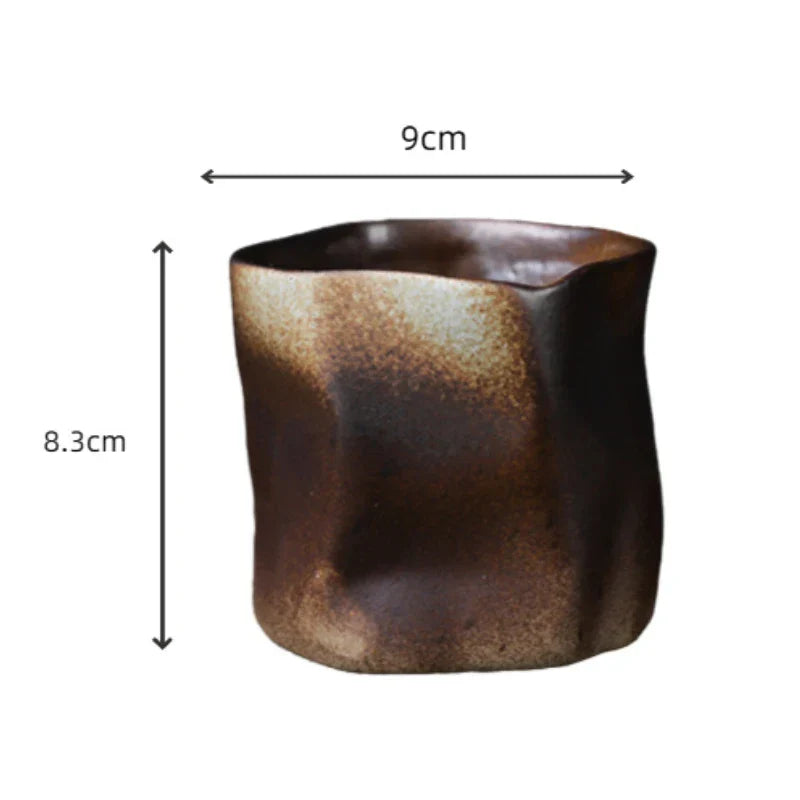 BowLift | Irregular twisted shape cup 9.47 ounces/280 ml ceramic coffee tea cup without handle polychromatic creative ceramic mugs coffee mugs retro