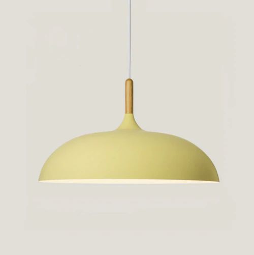 BowLift | Pendant lights made of metal and wood in delicate pastel shades