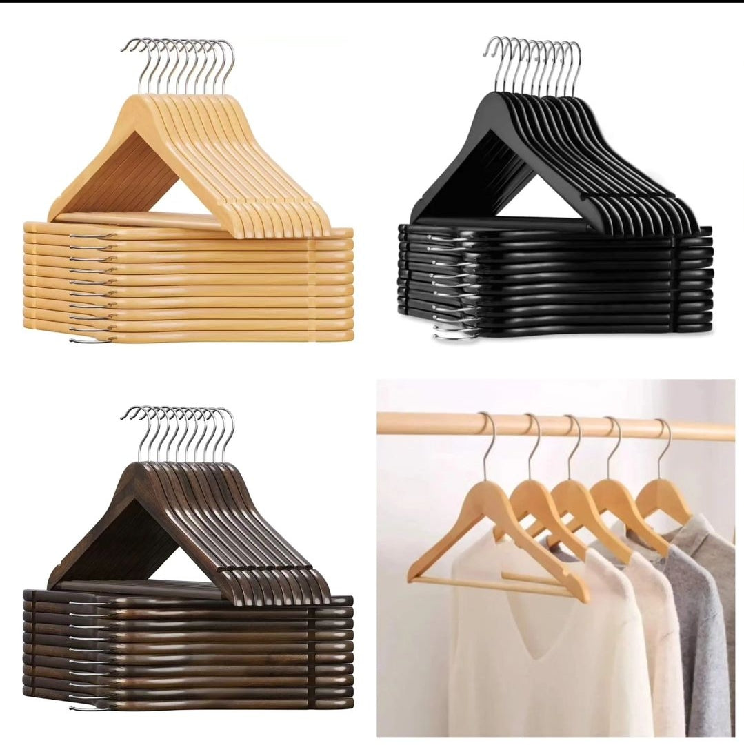 BowLift | 10 pieces wooden coat hangers
