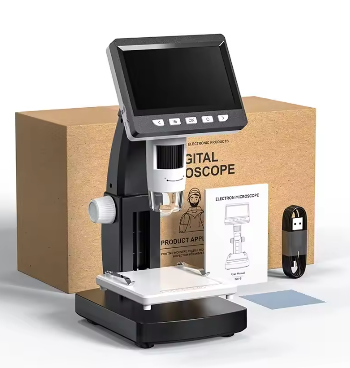 BowLift | 1000X 4.3" LCD Digital Microscope – 1080P Coin Microscope with 8 LED Lights for Soldering, Repairs, and Inspection