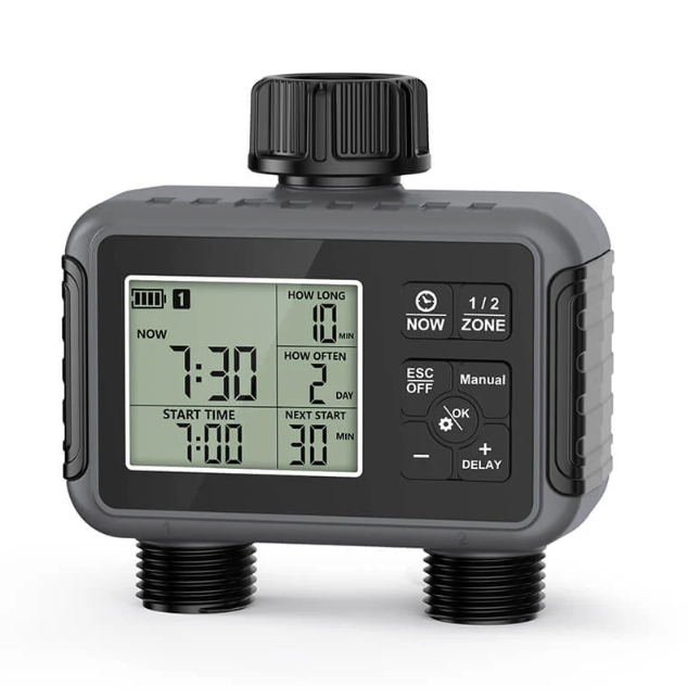BowLift | Dual-Zone Sprinkler Water Timer with Smart Scheduling & LCD Display