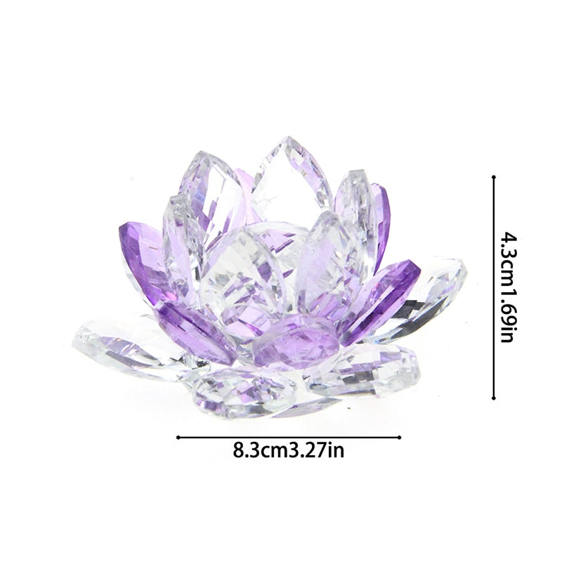 BowLift | Crystal Lotus Flower Craft Glass Paperweight Home Decoration Ornaments Figures Home Wedding Party Decor Gifts Souvenir