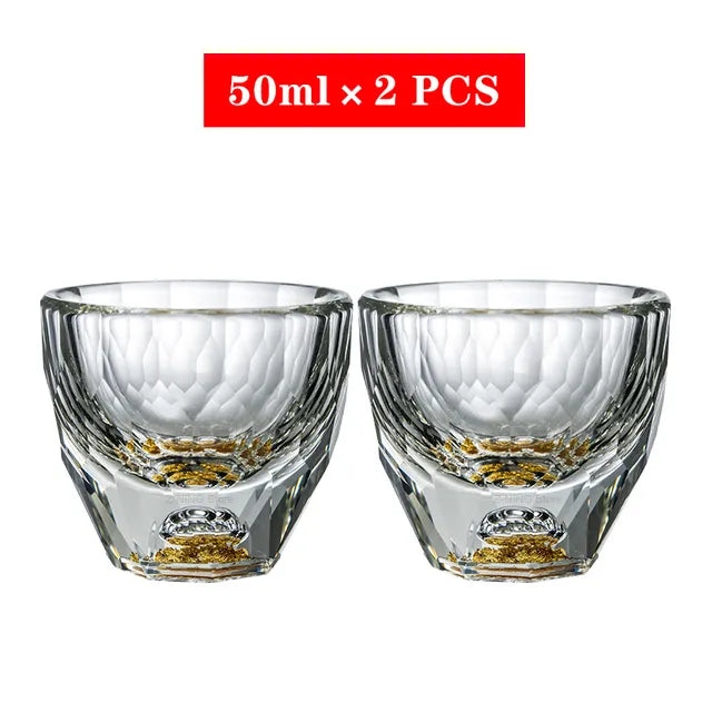 BowLift | Crystal Glass Whiskey Glasses Bar Liqueur Sphere Cups Sake and Shochu Double-Walled Thick Bottoms Small Capacity Tea Cups