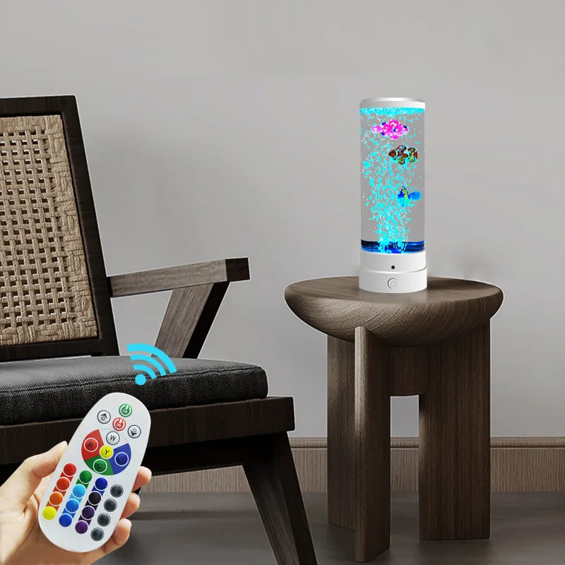 BowLift | Simulated Led Colorful Large Bubble Fish Light Aquarium Tank Usb Night Light for Home Desk Bedroom Living Room