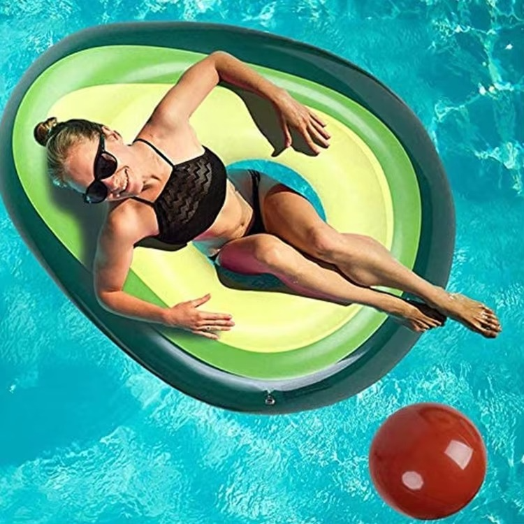 BowLift | Inflatable Avocado Pool Float with Detachable Ball