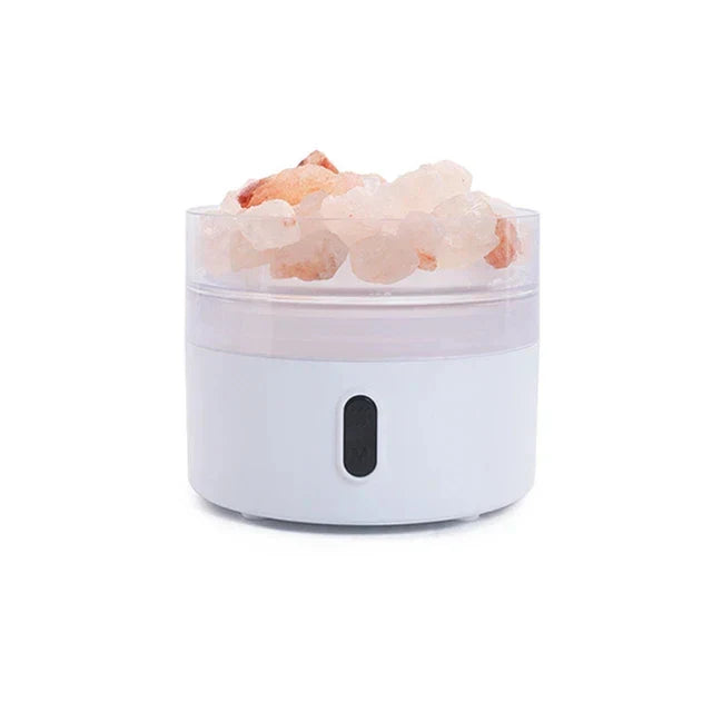 BowLift | Salt Lamp Diffuser - USB Ultrasonic Essential Oil Humidifier with Himalayan Salt Crystals & Night Light
