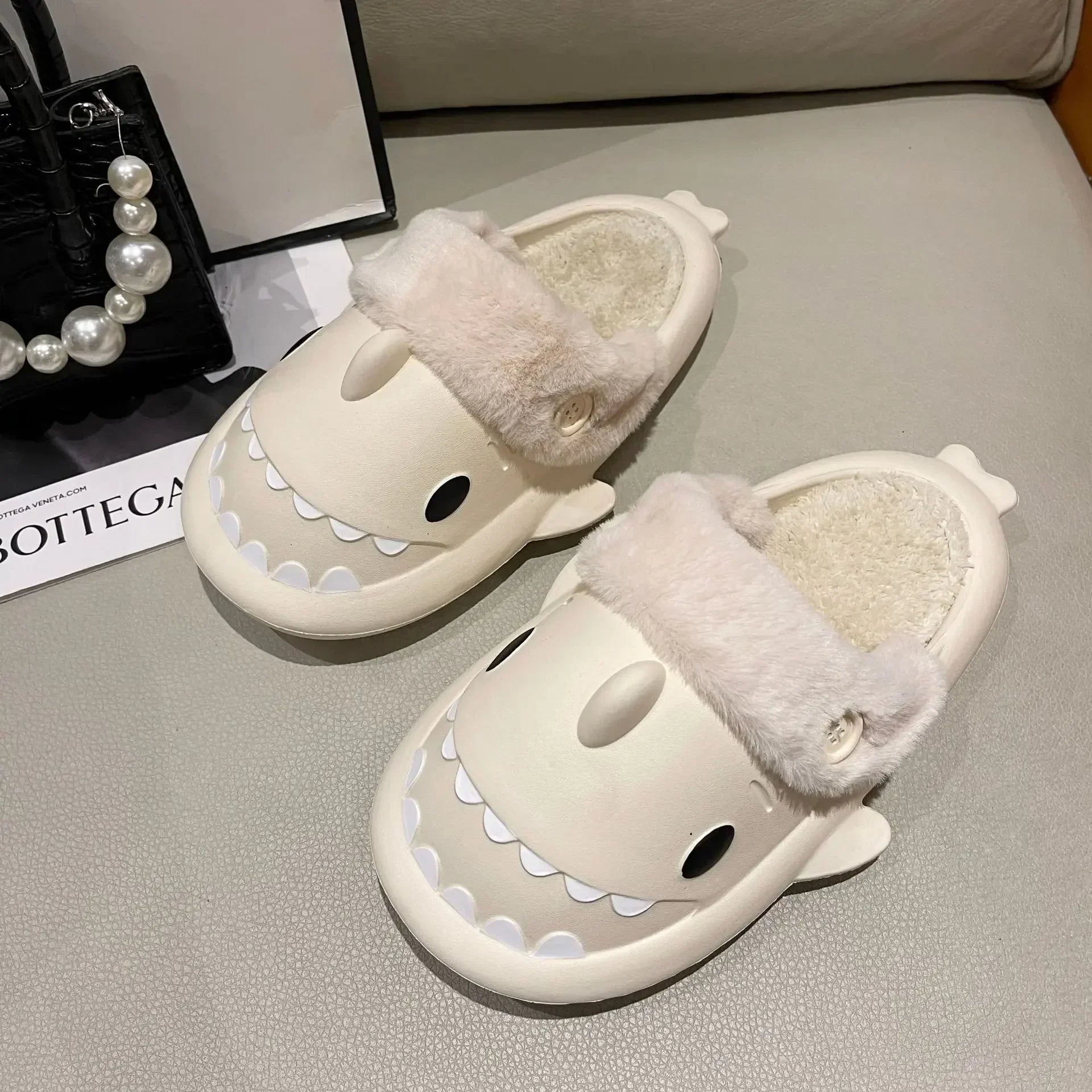 BowLift | SharkSlides - Funny Cotton Slippers