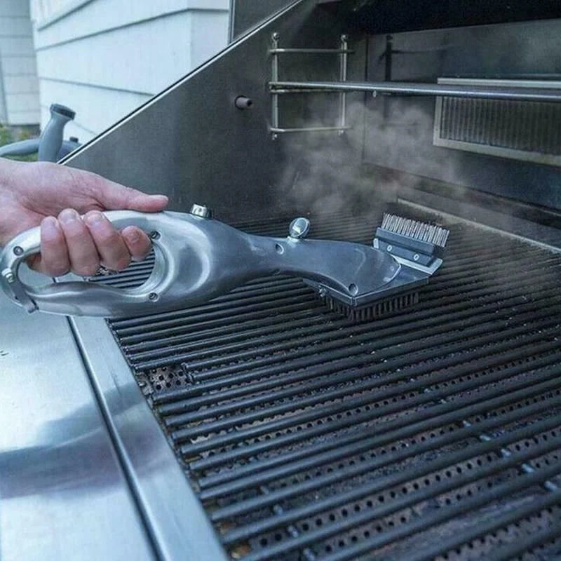 BowLift | GrillMaster BBQ Cleaning Brush | Effective Steam Cleaning | With Scraper & Rust Protection