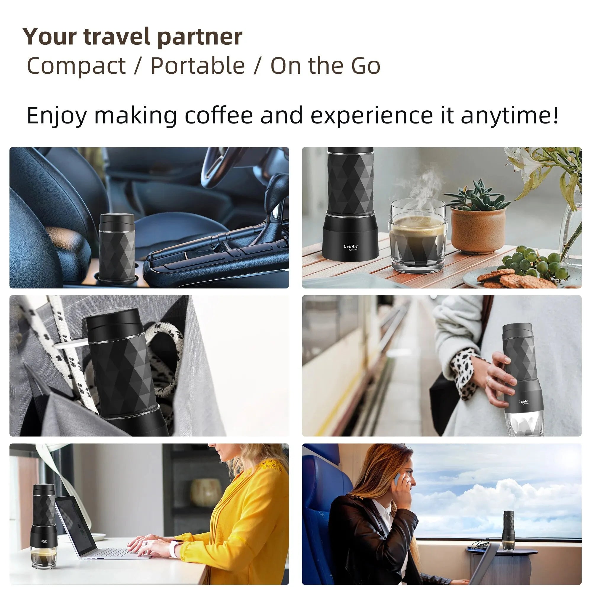 BowLift | Portable Coffee Machine Espresso Machine Hand Press Capsule Ground Coffee Brewer Portable for Travel and Picnic, BioloMix