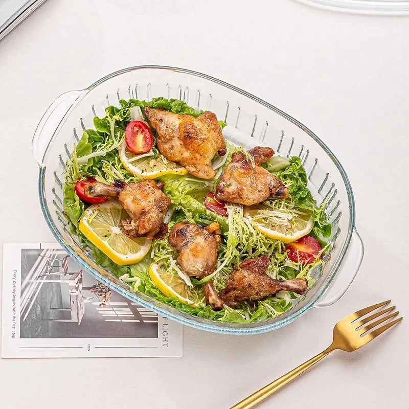 BowLift | 4-piece Glass Bakeware Set with 2 Bakeware Dishes with Glass Lids, 1.9 Qt and 3 Qt