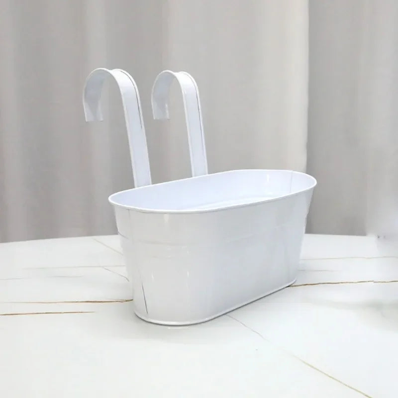 BowLift | Florano Balcony Box | Stainless Steel | With Hooks & Drain | For Balcony & Windowsill