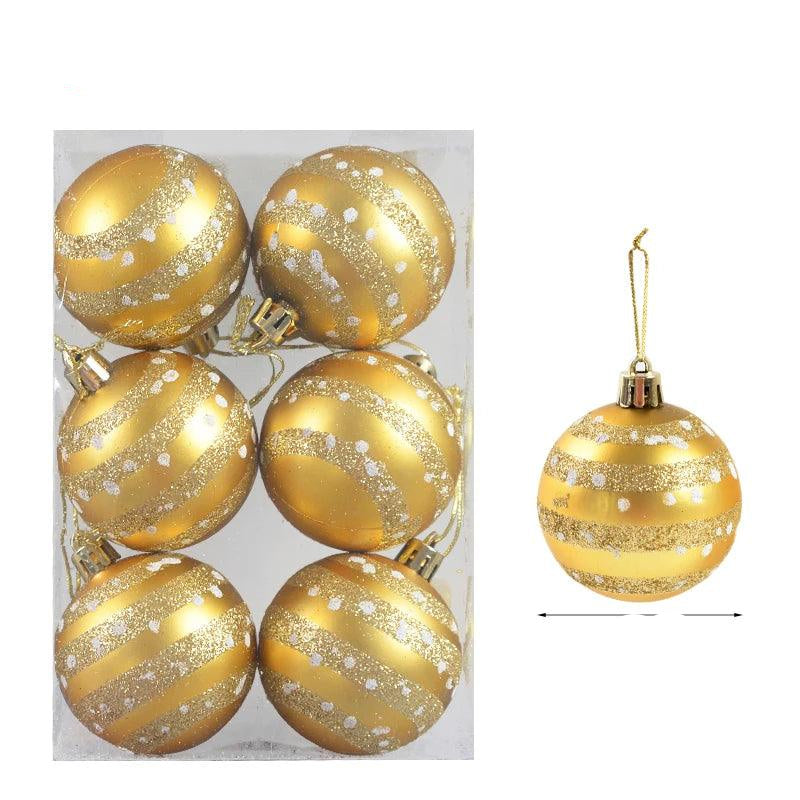 BowLift | Glass Christmas Ornaments Pattern Set of 6 Balls for the Tree