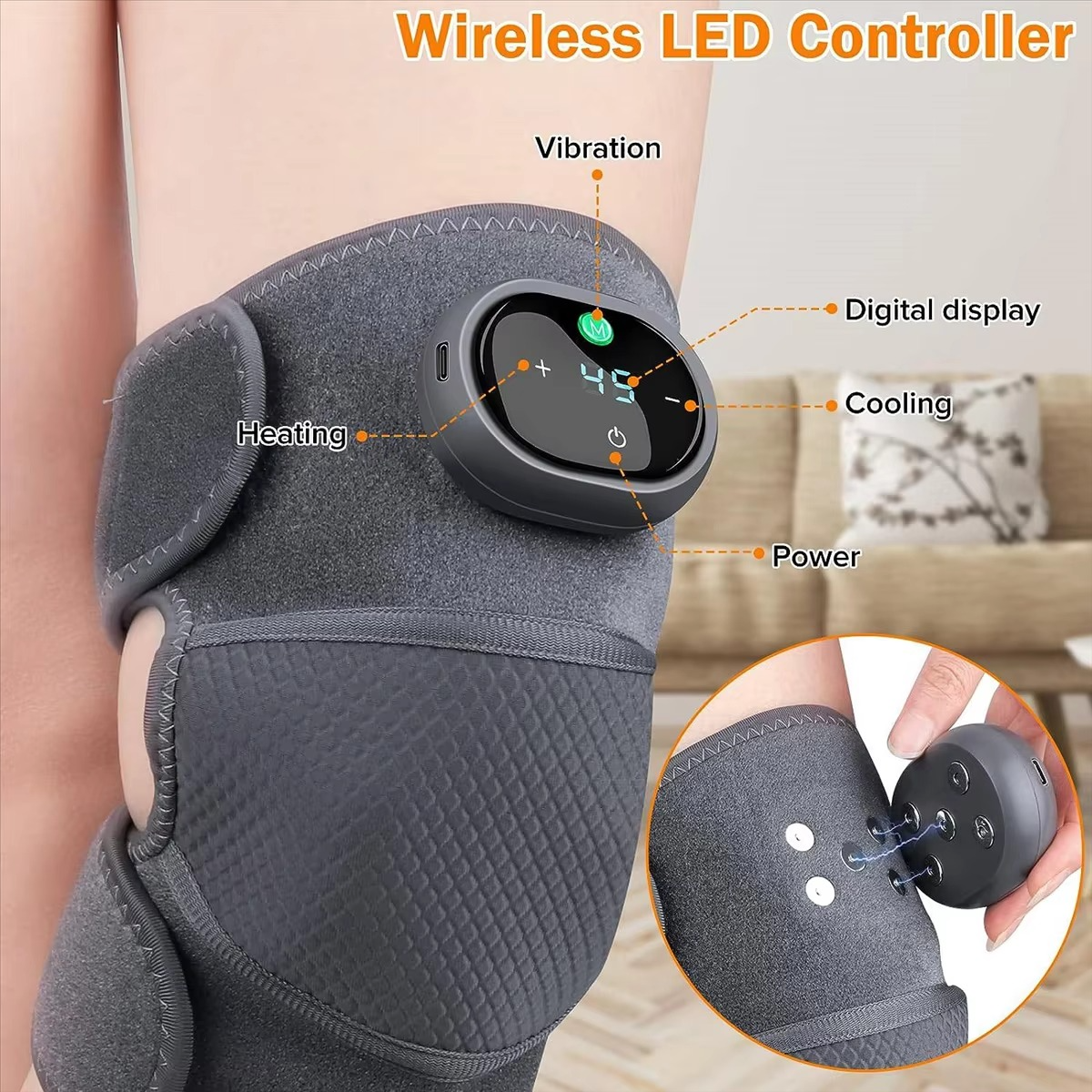 BowLift | Heating Knee Massager 3 in 1 Portable Vibration and Heat Therapy Device for Knee Shoulder and Elbow Pain Relief