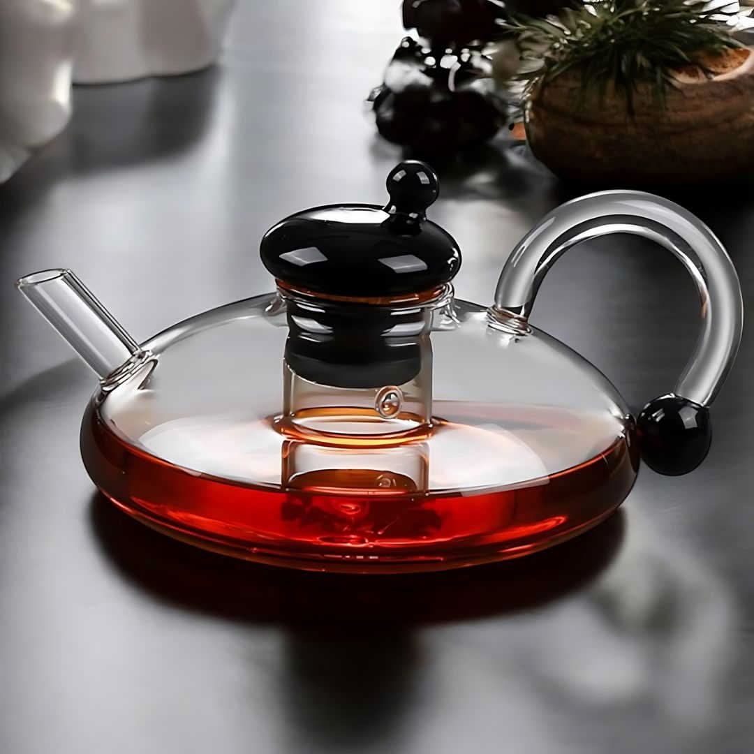 BowLift | Glass Teapot Set with Built-In Filter and Cups