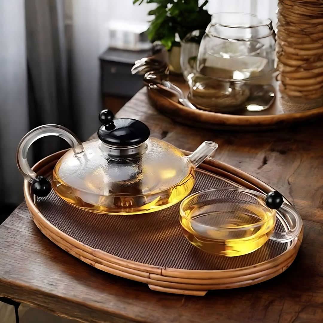 BowLift | Glass Teapot Set with Built-In Filter and Cups