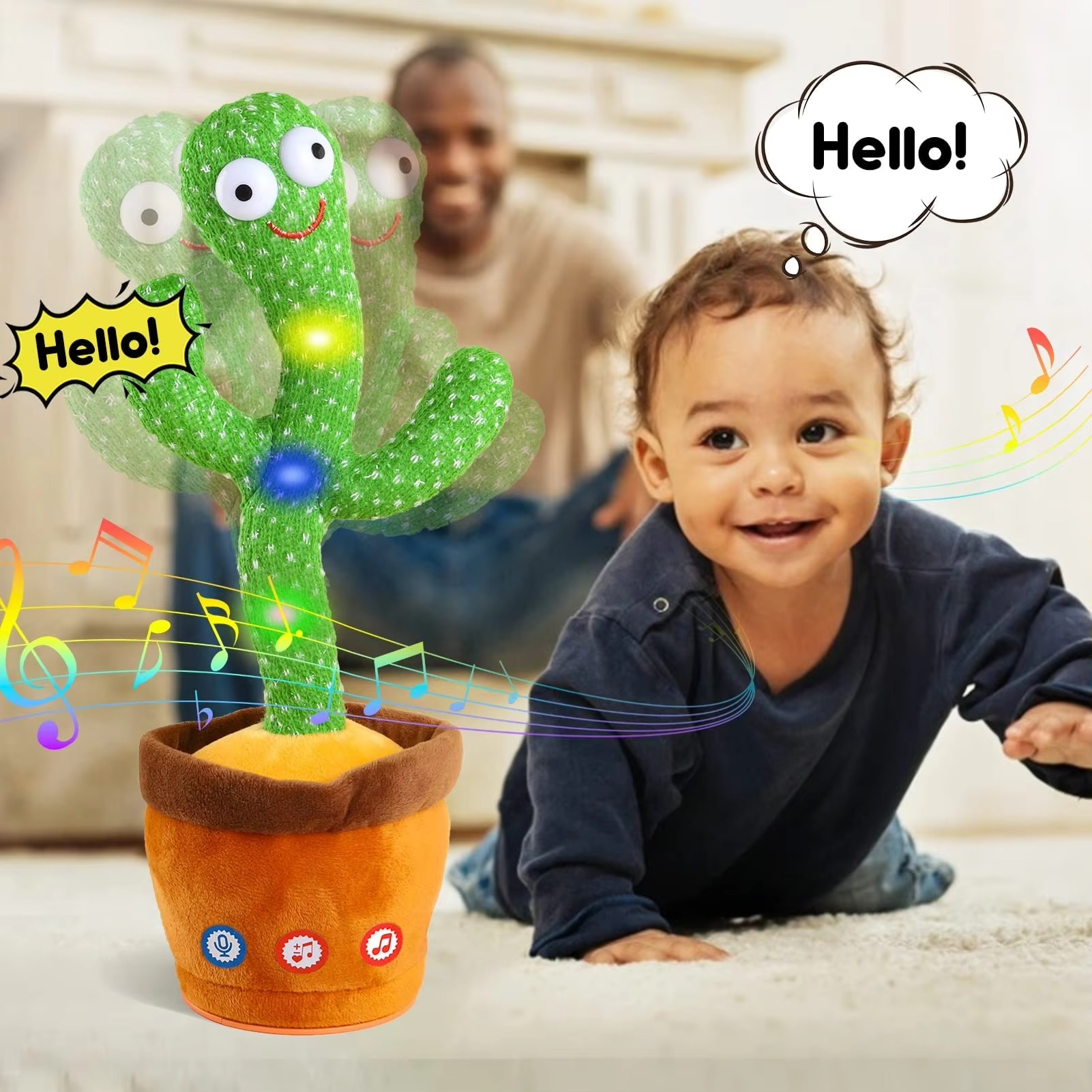 BowLift | Interactive Sing & Dance Cactus Plush Toy with 120 Songs