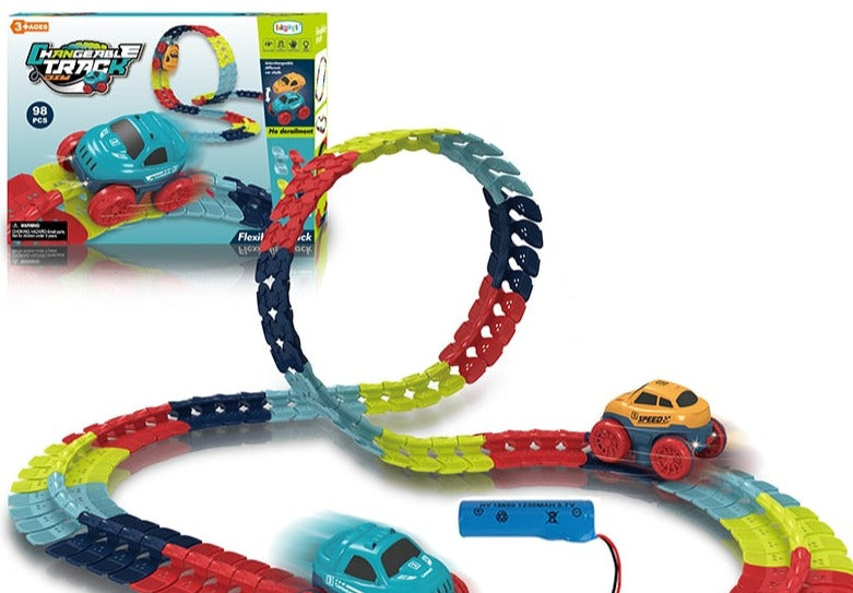 BowLift | FlexiTrack | Flexible Glow-in-the-Dark Racetrack Set for Kids