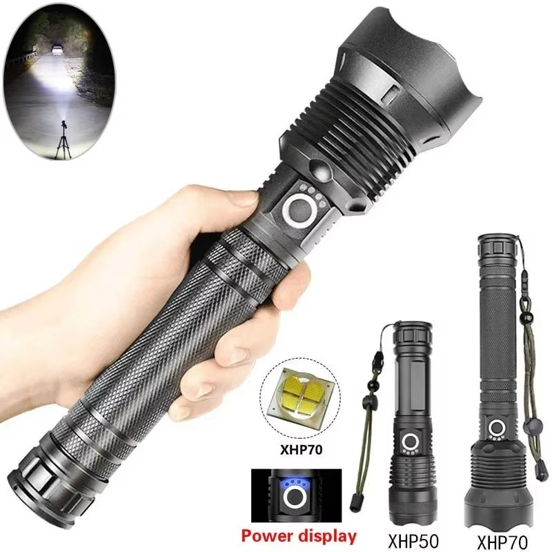 BowLift | High-Power LED Tactical Flashlight, USB Rechargeable, Zoomable Beam, 5 Light Modes, Waterproof, Fits 26650 Battery