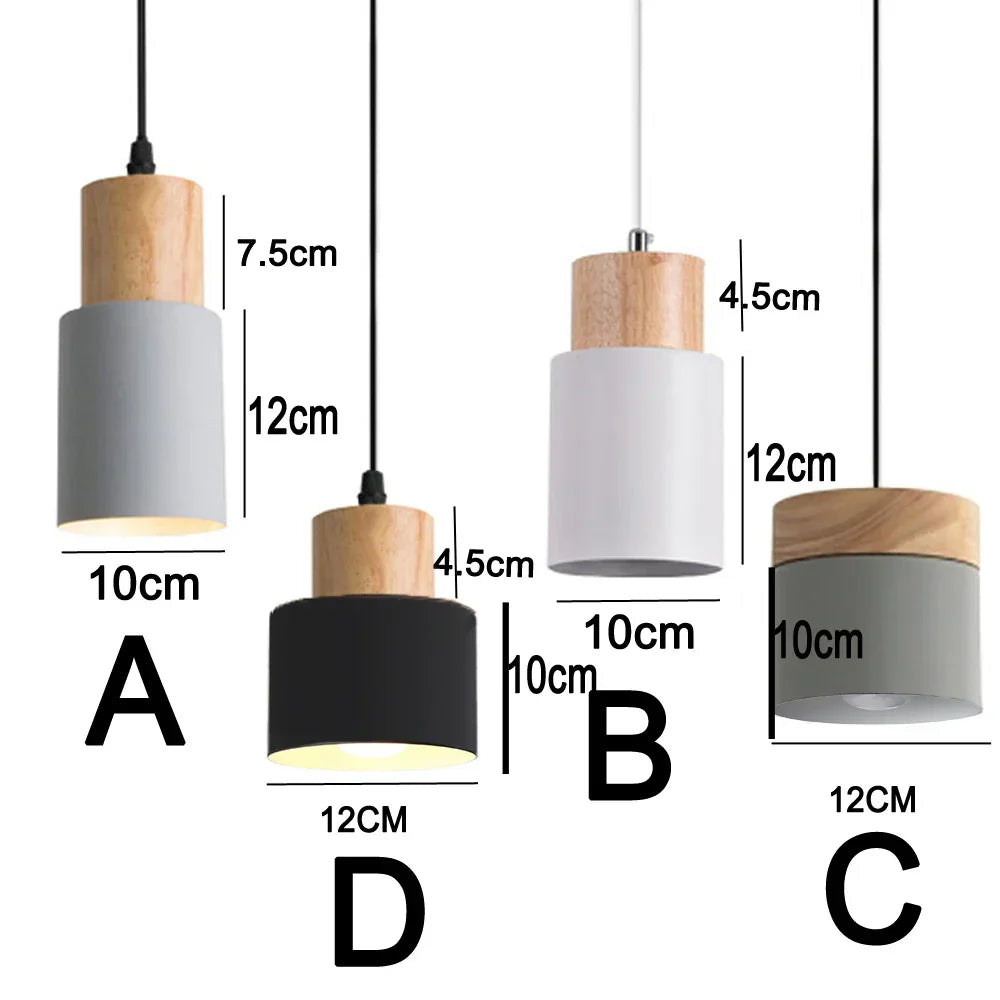 BowLift | Nordic LED Pendant Lights Made of Metal and Wood - Modern Hanging Lamps for Dining Room and Kitchen