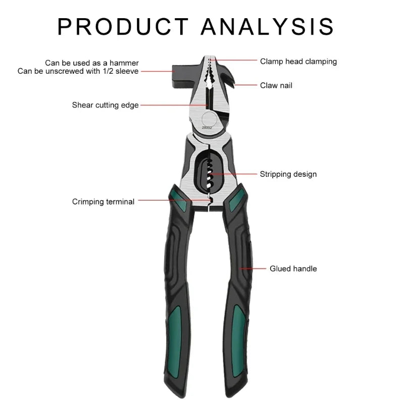 BowLift | Heavy-Duty Industrial Precision Multifunctional Pliers Hammer