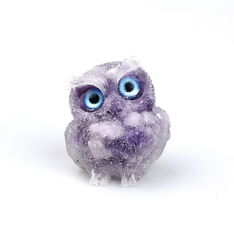 BowLift | Natural Crystal Owl Figurine: Handmade Collector's Item
