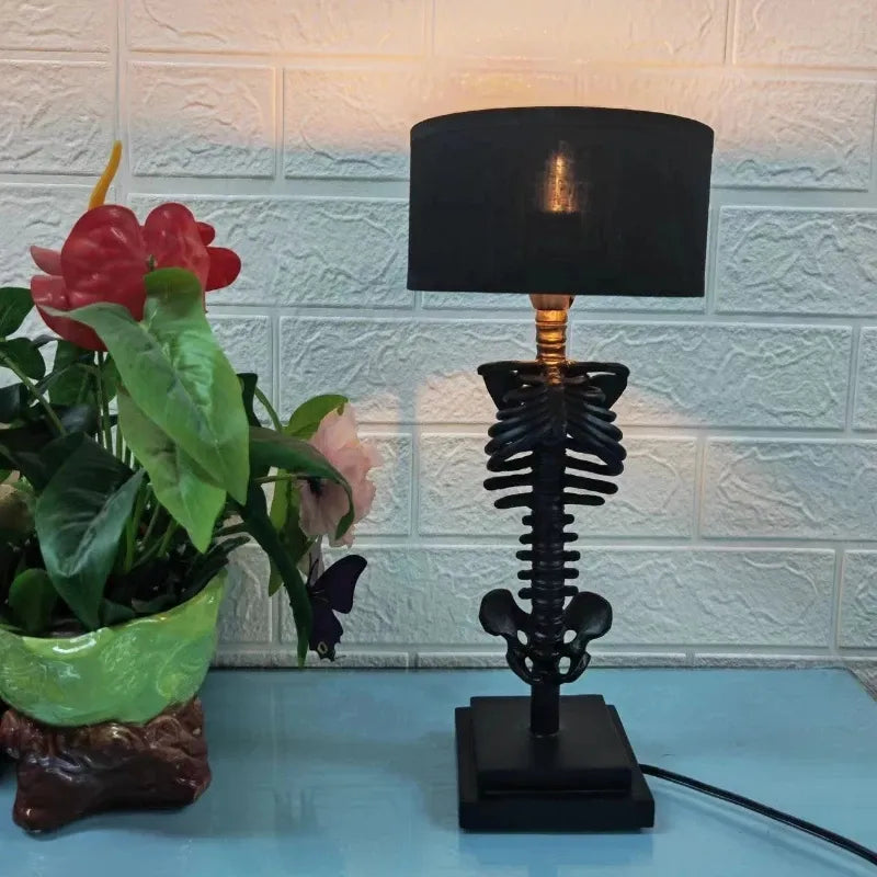 BowLift | Gothic Skeleton Table Lamp – Handmade and Mysterious Design
