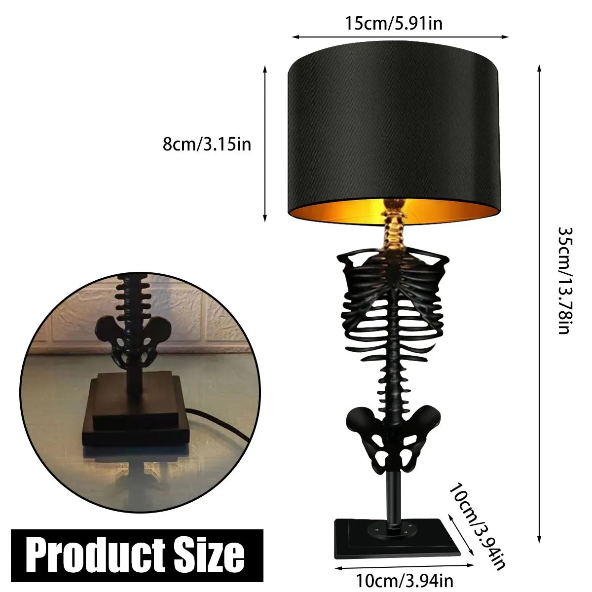 BowLift | Gothic Skeleton Table Lamp – Handmade and Mysterious Design