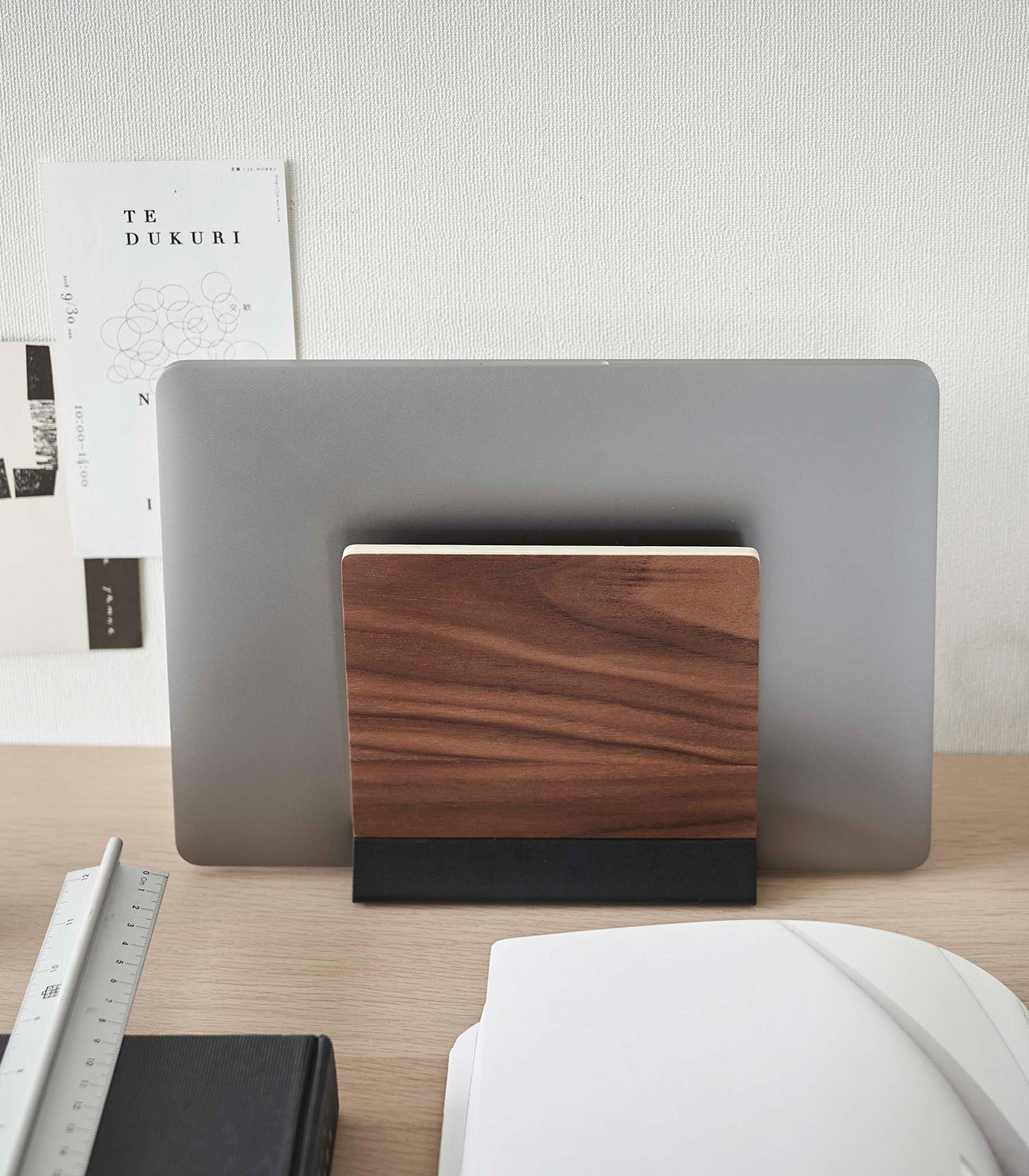 BowLift | Slim Laptop Stand - Steel + Wood