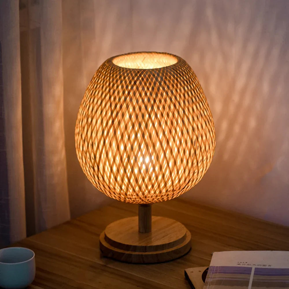 BowLift | Rattan lamp - Stepless dimmable basket lamp for bedroom and living room decoration