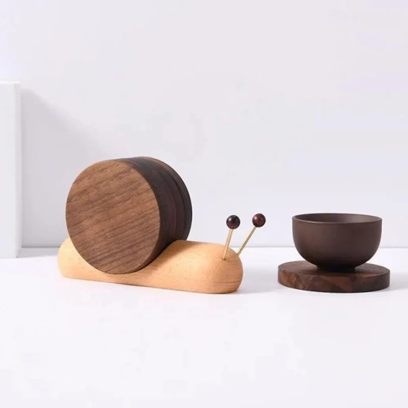BowLift | Elegant Scandinavian Walnut Coasters – Stylish & Durable Table Protection
