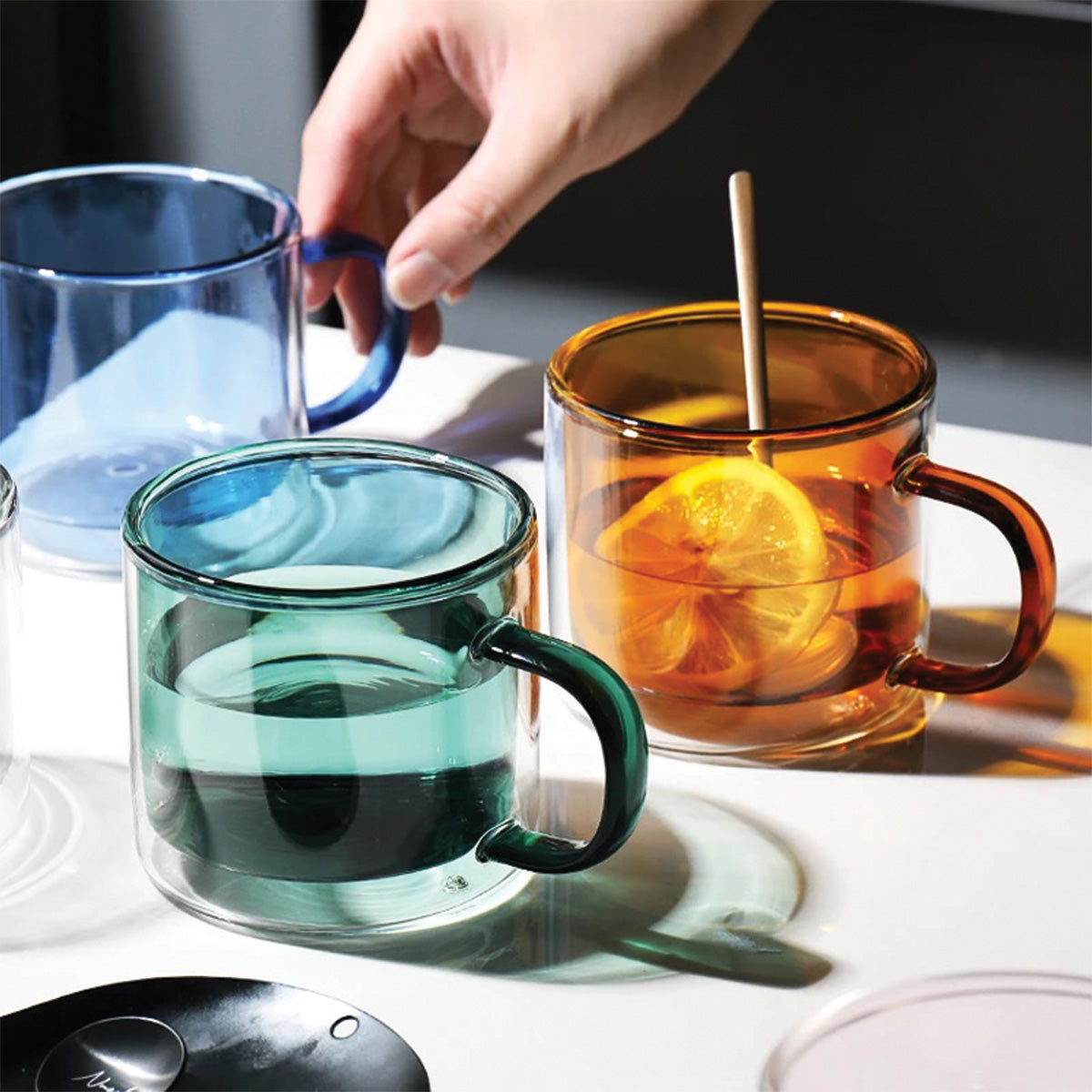 BowLift | DoublyMug | Tinted glass mug for hot beverages
