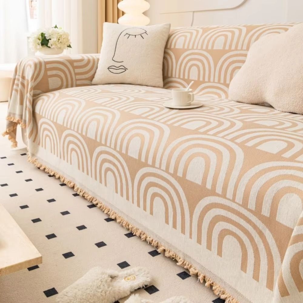 BowLift | Symmetrical Half-Arch Chenille Sofa Cover