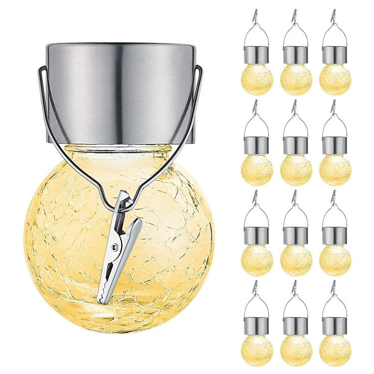 BowLift | 12 PCS Snap Ball Solar Chandelier Outdoor Garden Courtyard Holiday Decorative Light with Clip (Warm White Light)