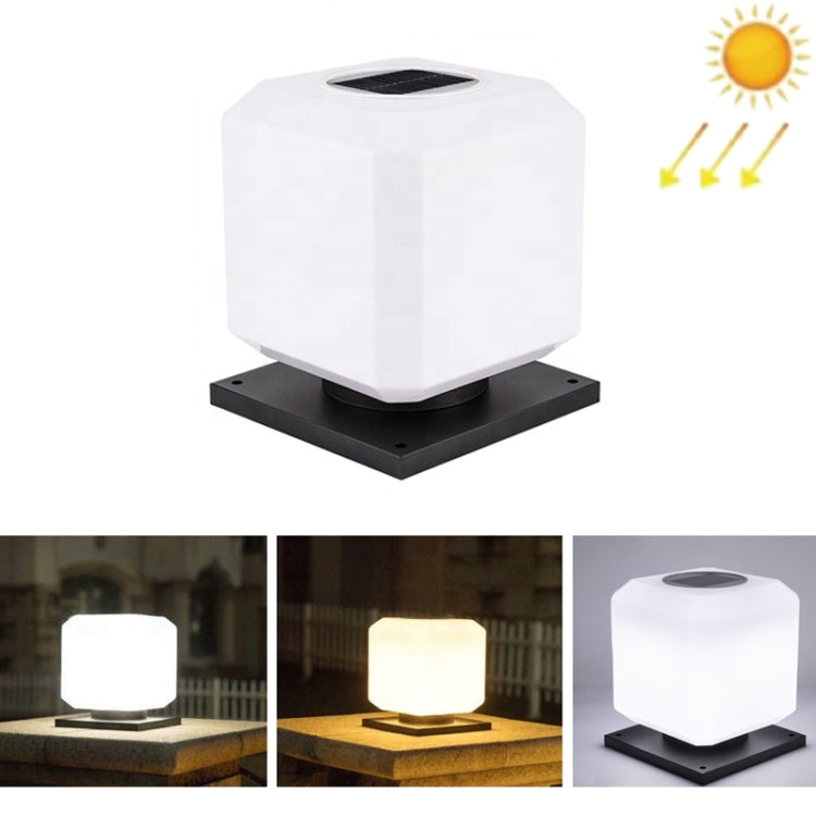 BowLift | 003 Solar Square Outdoor Post Light LED Waterproof Wall Lights, Size: 20 cm (Tricolor Light)