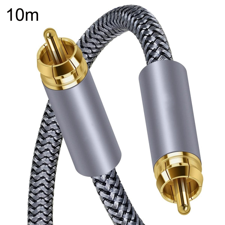 BowLift | 10m Pure Copper RCA Coaxial HIFI Digital Audio Cable SPDIF Subwoofer Speaker Cable (Silver Gray)