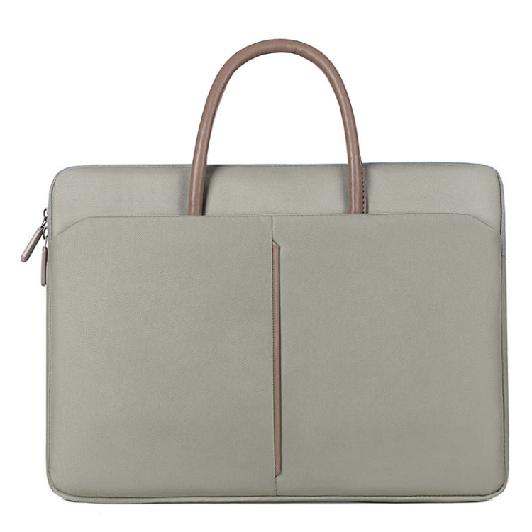 BowLift | 14 -14.6 Inch Oxford Fabric Laptop Bag for Men and Women Briefcase with PU Handle (Gray Green)
