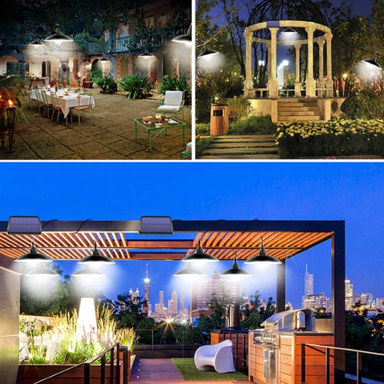 BowLift | IP65 Waterproof Outdoor Solar LED Pendant Light Indoor Lighting, Specification: Double White Light with Remote Control