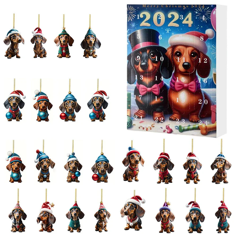BowLift | Dachshund Advent Calendar 2024 – 24 Days Christmas Countdown with Funny Figures for Dog Lovers