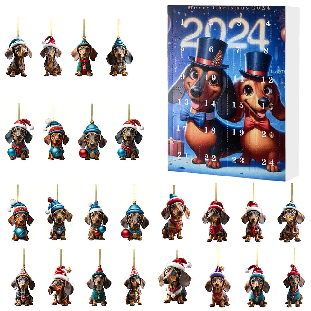 BowLift | Dachshund Advent Calendar 2024 – 24 Days Christmas Countdown with Funny Figures for Dog Lovers