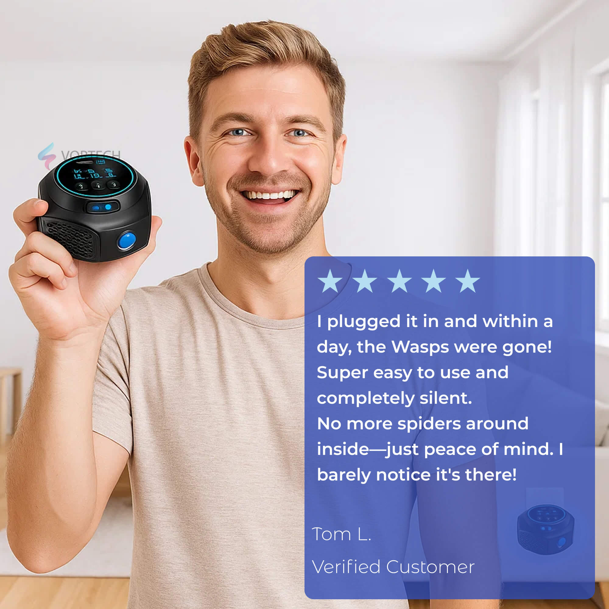 BowLift | Ultrasonic Wasp & Hornet Repellent Plug-In | Chemical-Free. Silent Protection for Home. Pool & Patio (Covers 3200 sq. ft.)