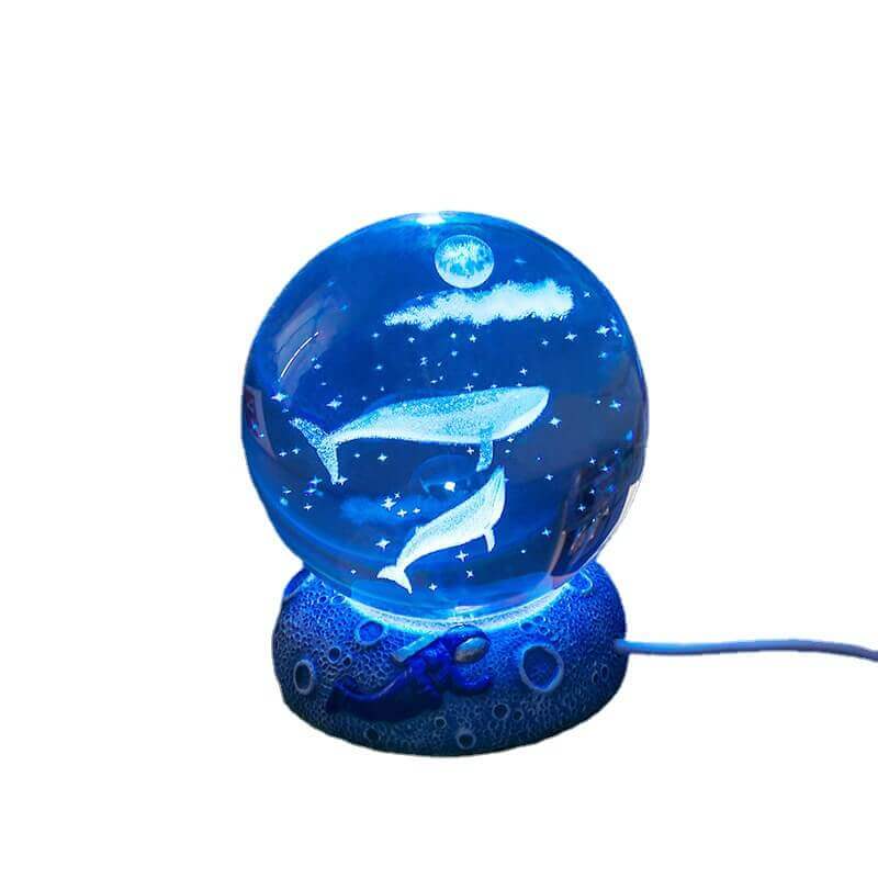 BowLift | AquaGlobe Crystal Ball Night Light | Underwater World LED Lamp | Mood Light & Decor for Home